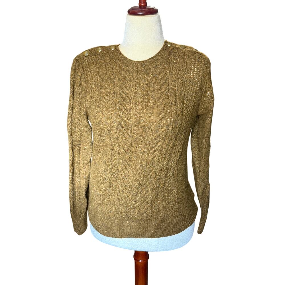 J.Crew Wool Mustard/Gold Crewneck Sweater - Medium